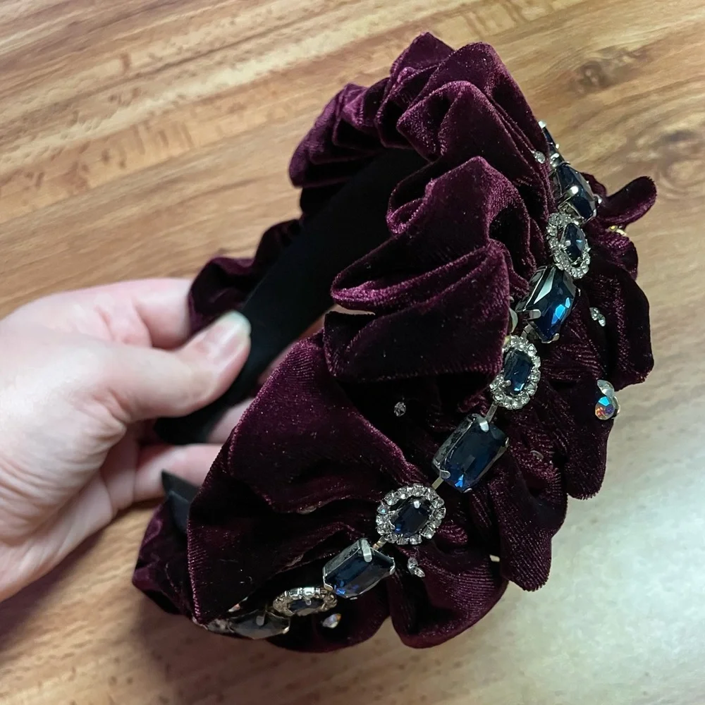 Dark Purple Ruffle Embellished Headband